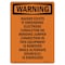 Signmission OSHA Warning Sign, 10" Height, Rigid Plastic, Shock Hazard Exists If Grounding, Portrait OS-WS-P-710-V-13523 - alternate 1